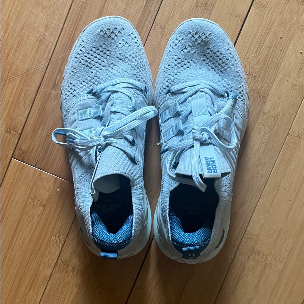Under Armour Pale Blue Knit Athletic Sneakers